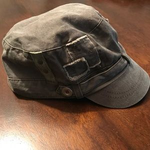 Women’s distressed brown conductor hat